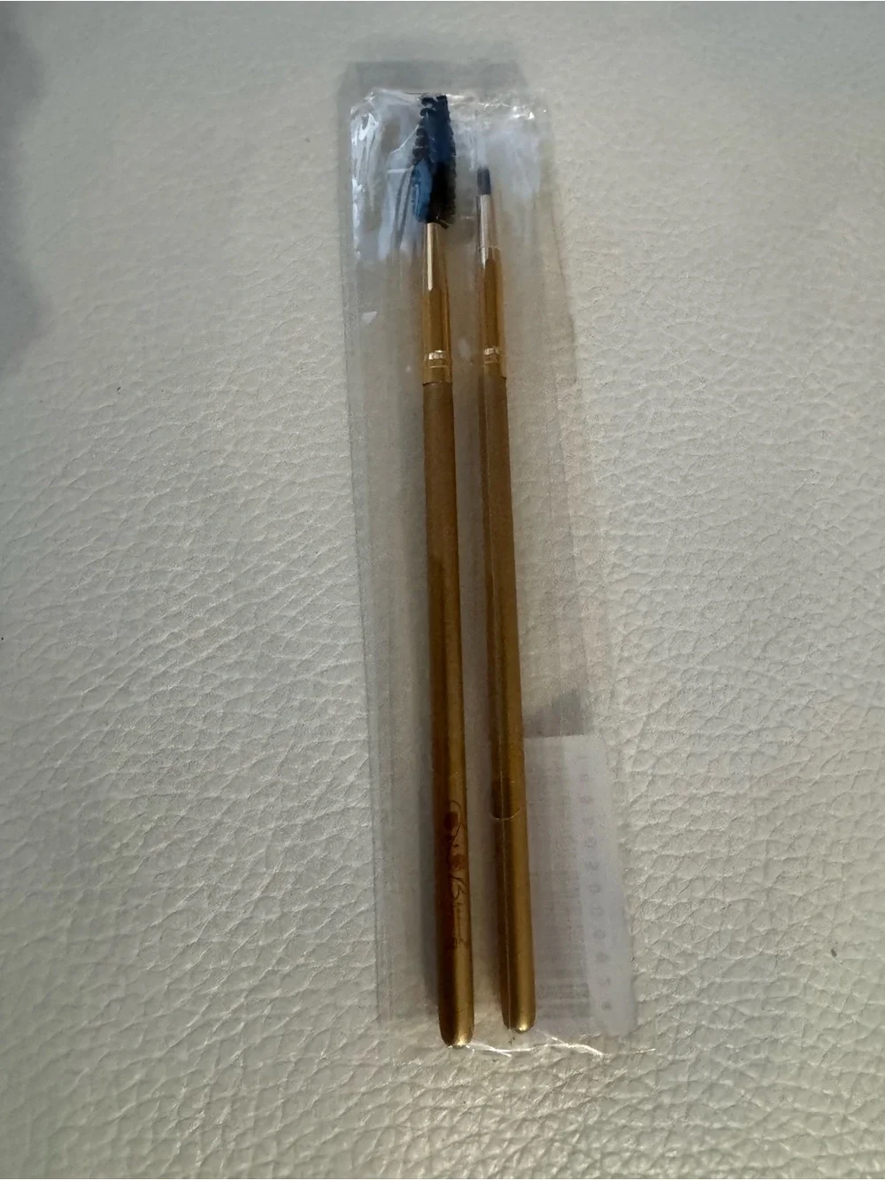 Gold Eyebrow and Eyeliner Brush and Angled Tip Set